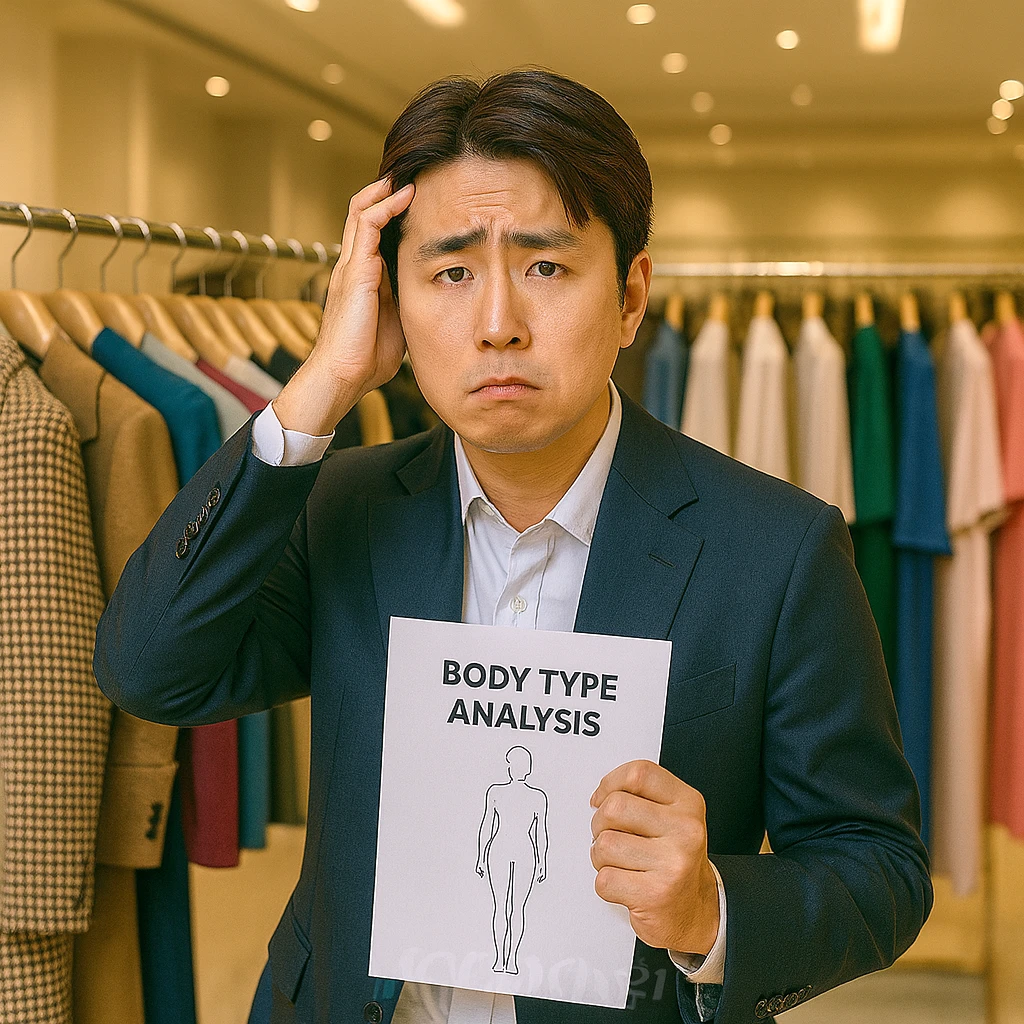체형 분석지를 받았지만 옷 앞에서 막막한 남성 고객